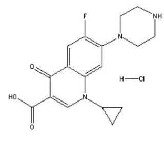 Ciprofloxacin HCl (CAS 93107-08-5) - chemical structure image