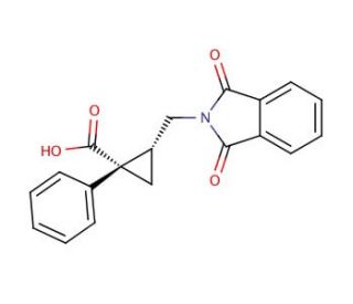 cis-1-Phenyl-2-(phthalimidomethyl)cyclopropanecarboxylic Acid (CAS 69160-56-1) - chemical structure image