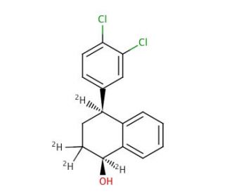 cis (1S,4S)-4-(3,4-Dichlorophenyl)-1,2,3,4-tetrahydro-naphthalen-1-ol-d4 - chemical structure image