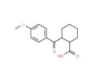 cis-2-(4-Methylsulfanylbenzoyl)cyclohexane-1-carboxylic acid (CAS 844856-61-7) - chemical structure image