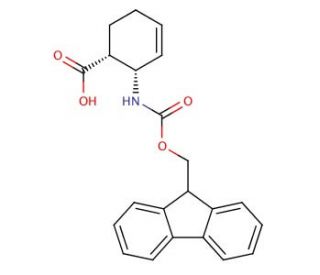cis-2-(9-Fluorenylmethoxycarbonylamino)cyclohex-3-enecarboxylic acid (CAS 233600-20-9) - chemical structure image