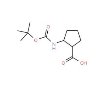 cis-2-tert-Butoxycarbonylamino-cyclopentanecarboxylic acid (CAS 136315-70-3) - chemical structure image