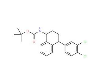 cis-4-(3,4-Dichlorophenyl)-1,2,3,4-tetrahydro-N-boc-1-naphthalenamine (CAS 267884-84-4) - chemical structure image