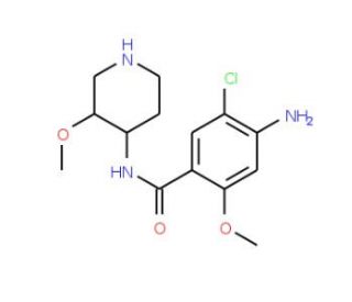 cis-4-Amino-5-chloro-2-methoxy-N-(3-methoxy-piperidin-4-yl)-benzamide (CAS 84946-16-7) - chemical structure image