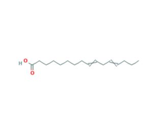 cis-9,12-Hexadecadienoic acid (CAS 5070-03-1) - chemical structure image