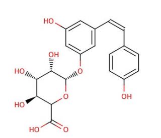 cis Resveratrol 3-O-&beta;-D-Glucuronide (CAS 387372-23-8) - chemical structure image