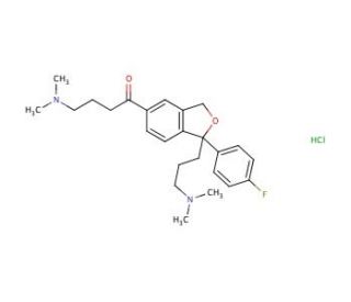 Citalopram Dimethylaminobutanone Dihydrochloride Salt - chemical structure image