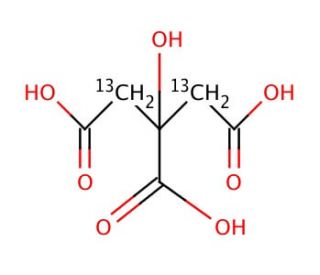 Citric acid-2,4-13C2 (CAS 121633-50-9) - chemical structure image