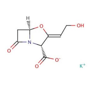 Clavulanic acid potassium salt (CAS 61177-45-5) - chemical structure image