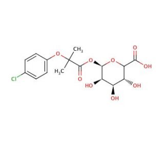 Clofibric Acid Acyl-&beta;-D-glucuronide (CAS 72072-47-0) - chemical structure image
