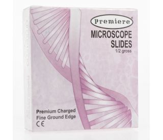 CrystalCruz&reg; Adhesive Micro Slides, 72/pk showcasing the premium packaging. The slides are for secure mounting of biologic 