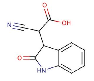 Cyano-(2-oxo-2,3-dihydro-1H-indol-3-yl)-acetic acid - chemical structure image