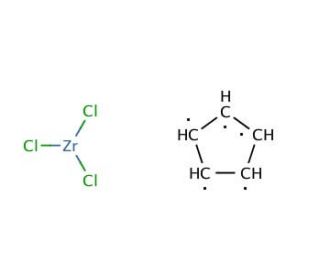 Cyclopentadienylzirconium(IV) trichloride (CAS 34767-44-7) - chemical structure image
