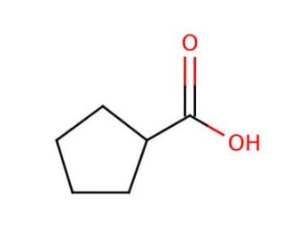 Cyclopentanecarboxylic acid (CAS 3400-45-1) - chemical structure image