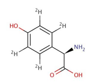 D-(&minus;)-4-Hydroxyphenyl-d4-glycine - chemical structure image