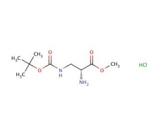 D-alpha,beta-Diaminopropionic acid(Boc)-OMe hydrochloride (CAS 363191-25-7 (non-salt)) - chemical structure image