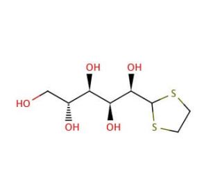D-Glucose, ethylenedithioacetal (CAS 3650-65-5) - chemical structure image