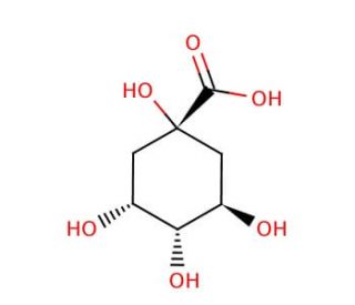 D-(&minus;)-Quinic acid (CAS 77-95-2) - chemical structure image