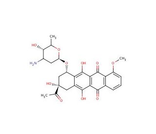 Daunorubicin hydrochloride (CAS 23541-50-6) - chemical structure image