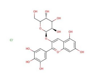 Delphinidin 3-&beta;-D-Glucoside (CAS 6906-38-3) - chemical structure image