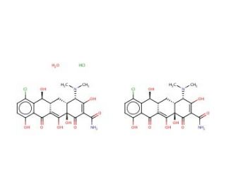 Demeclocyclin hydrochloride hemihydrate (CAS 64-73-3 (anhydrous)) - chemical structure image