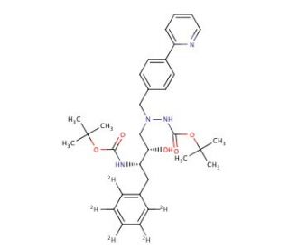 Des-N-(methoxycarbonyl)-L-tert-leucine Bis-Boc Atazanavir-d5 - chemical structure image