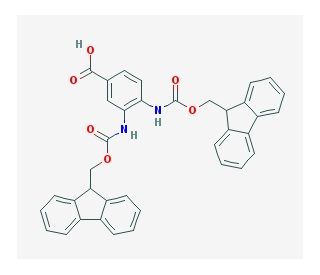 Di-Fmoc-3,4-diaminobenzoic acid - chemical structure image