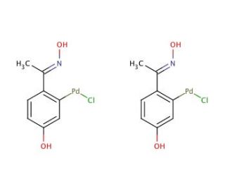 Di-&mu;-chlorobis[5-hydroxy-2-[1-(hydroxyimino- N)ethyl]phenyl- C]palladium(II) dimer (CAS 419581-64-9) - chemical structure ima