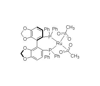 Diacetato[(R)-5,5&prime;-bis(diphenylphosphino)-4,4&prime;-bi-1,3-benzodioxole]ruthenium(II) (CAS 944450-48-0) - chemical structure image