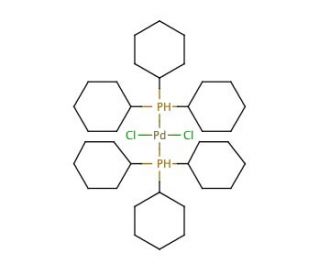 Dichlorobis(tricyclohexylphosphine)palladium(II) (CAS 29934-17-6) - chemical structure image