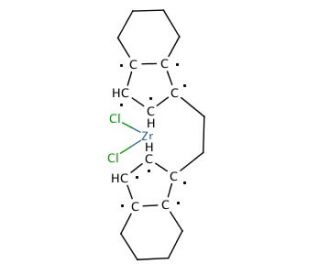 Dichloro[rac-ethylenebis(4,5,6,7-tetrahydro-1-indenyl)]zirconium(IV) (CAS 100163-29-9) - chemical structure image