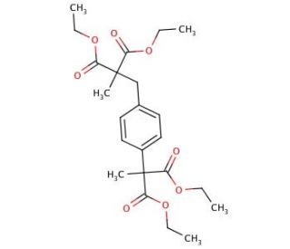 Diethyl 2-[4-(2,2-Dicarboethoxypropyl)phenyl]-2-methyl Malonate (CAS 189287-72-7) - chemical structure image