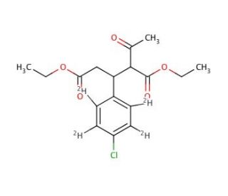 Diethyl 2-Aceto-3-(4-chlorophenyl-d4)glutarate (CAS 1189724-35-3) - chemical structure image