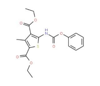 Diethyl 3-methyl-5-[(phenoxycarbonyl)amino]thiophene-2,4-dicarboxylate - chemical structure image