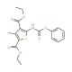 Diethyl 3-methyl-5-[(phenoxycarbonyl)amino]thiophene-2,4-dicarboxylate - chemical structure image