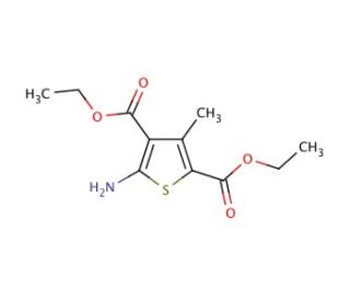 Diethyl 5-amino-3-methyl-2,4-thiophenedicarboxylate (CAS 4815-30-9) - chemical structure image