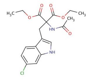 Diethyl (6-Chloro-2-indolylmethyl)acetamidomalonate (CAS 50517-09-4) - chemical structure image