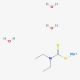 Diethyldithiocarbamic acid sodium salt trihydrate (CAS 148-18-5) - chemical structure image