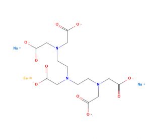 Diethylenetriaminepentaacetic acid iron(III) disodium salt (CAS 19529-38-5) - chemical structure image