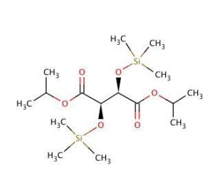 (&plus;)-Diisopropyl-O,O&prime;-bis(trimethylsilyl)-L-tartrate (CAS 130678-42-1) - chemical structure image