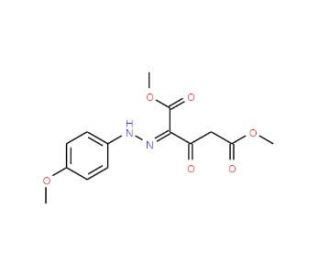 Dimethyl 2-[2-(4-methoxyphenyl)hydrazono]-3-oxopentanedioate (CAS 121582-52-3) - chemical structure image