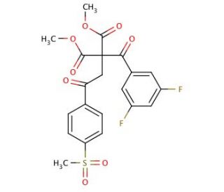 Dimethyl 2-(3,5-difluorobenzoyl)-2-{2-[4-(methyl-sulfonyl)phenyl]-2-oxoethyl}malonate - chemical structure image