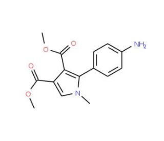 Dimethyl 2-(4-aminophenyl)-1-methyl-1H-pyrrole-3,4-dicarboxylate - chemical structure image