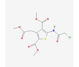 Dimethyl 5-[(chloroacetyl)amino]-3-(2-methoxy-2-oxoethyl)thiophene-2,4-dicarboxylate - chemical structure image