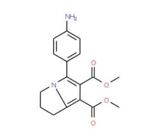 Dimethyl 5-(4-aminophenyl)-2,3-dihydro-1H-pyrrolizine-6,7-dicarboxylate - chemical structure image