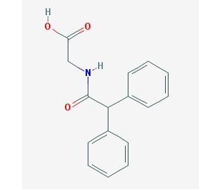 Diphenylacetylaminoacetic acid (CAS 65707-74-6) - chemical structure image