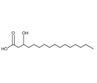 DL-&beta;-Hydroxypalmitic acid (CAS 928-17-6) - chemical structure image