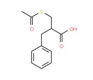 DL-S-Acetyl-2-benzyl-3-mercaptopropionic acid (CAS 91702-98-6) - chemical structure image