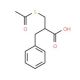 DL-S-Acetyl-2-benzyl-3-mercaptopropionic acid (CAS 91702-98-6) - chemical structure image