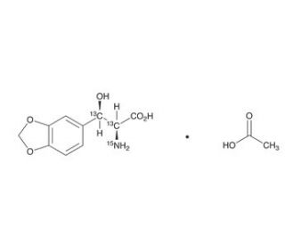 DL-threo-&beta;-(3,4-Methylenedioxyphenyl)serine-13C2,15N acetate salt (CAS 1329610-57-2) - chemical structure image